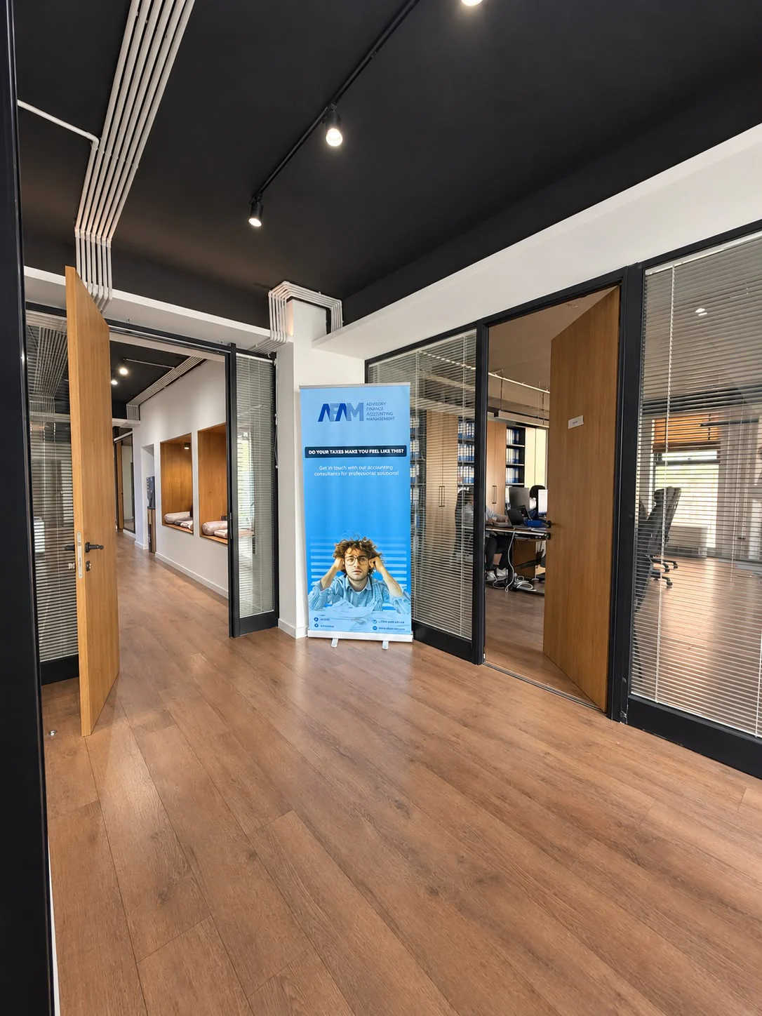 The AFAM workspace with the company informational display