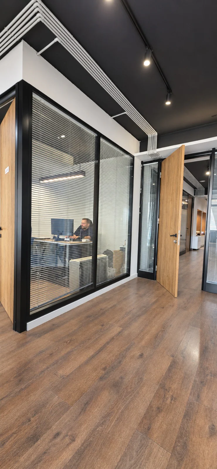 A view of the corridor and working spaces inside AFAM
